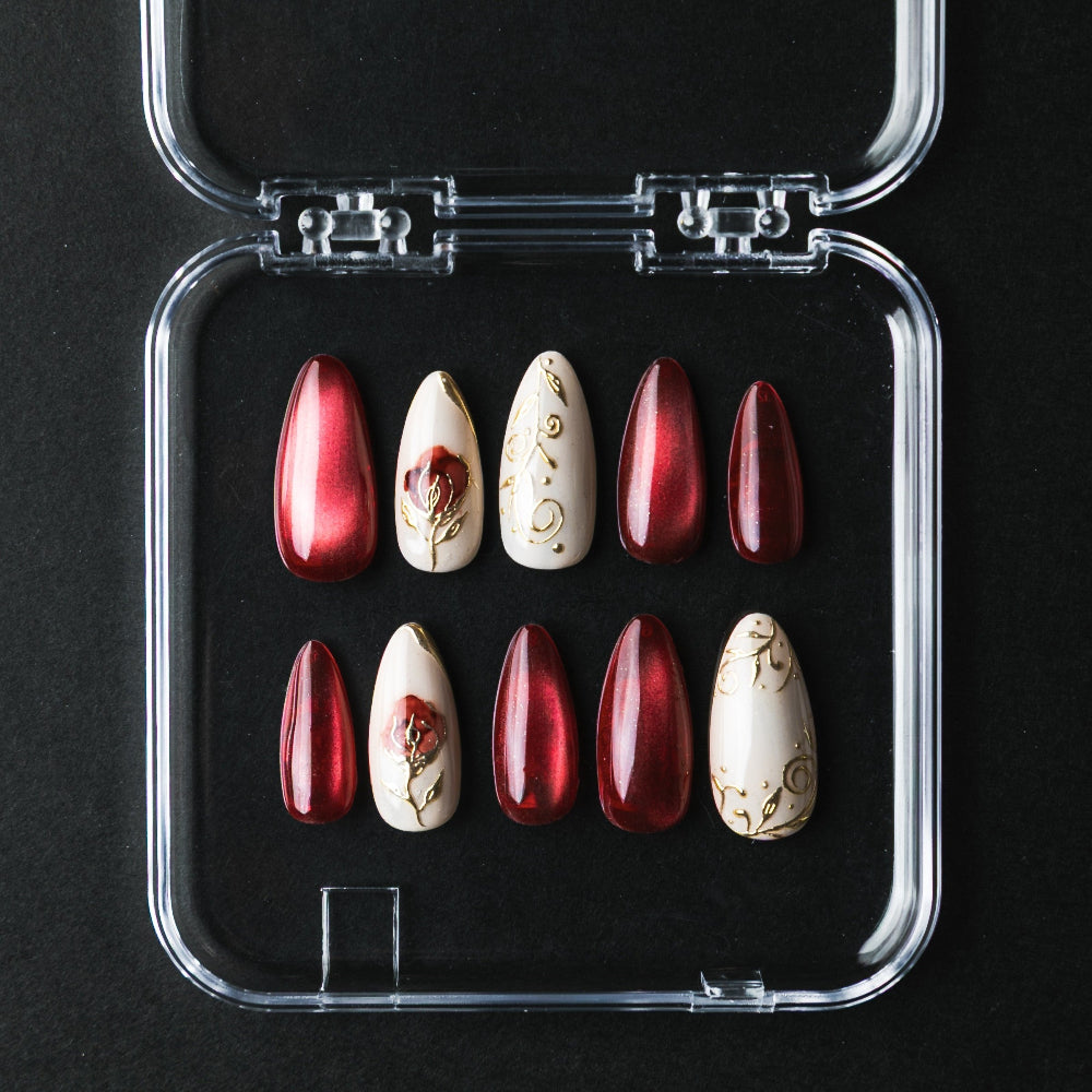 ローズフラワーアート(オーダーネイルチップ)