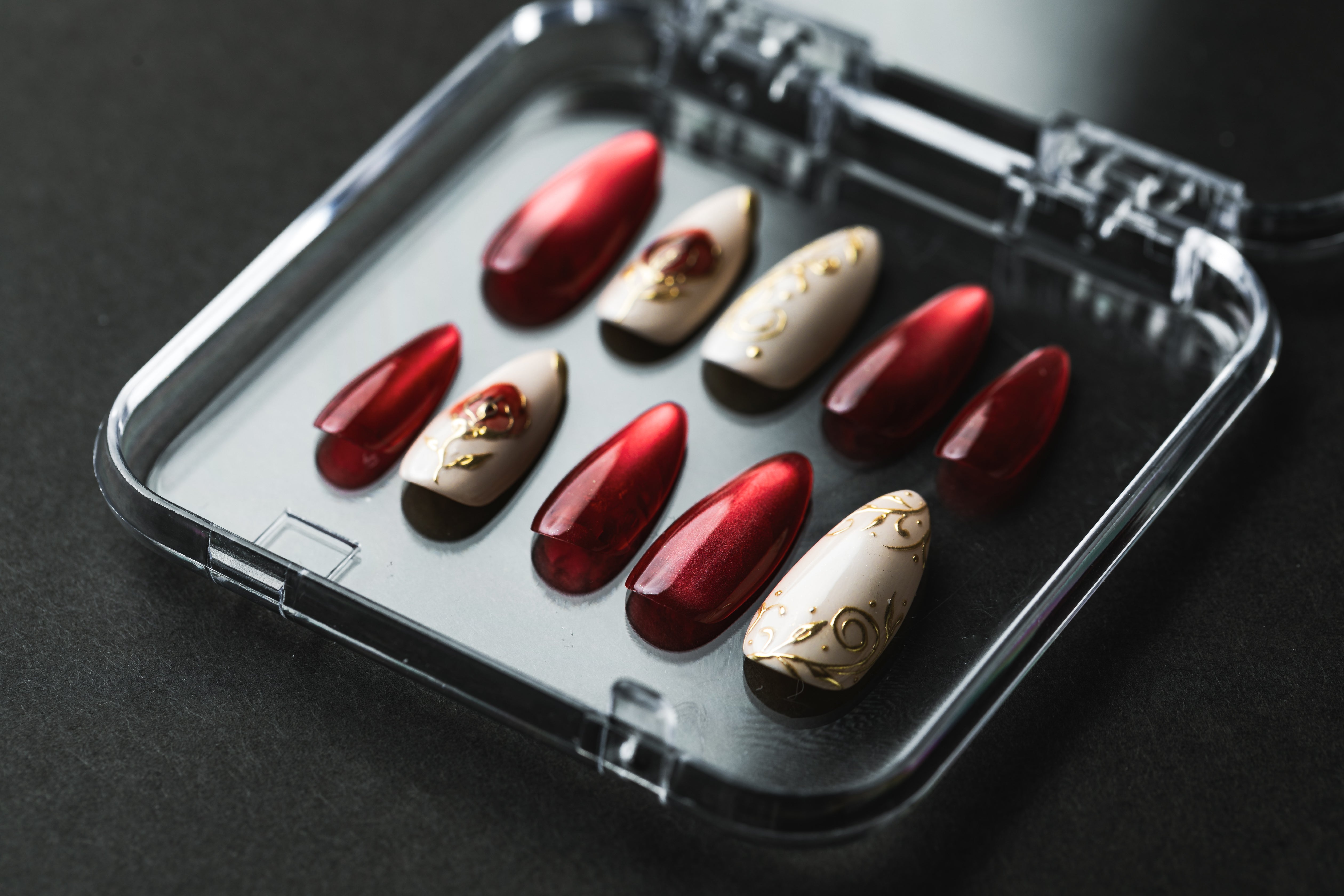 Rose flower art (custom nail tips)