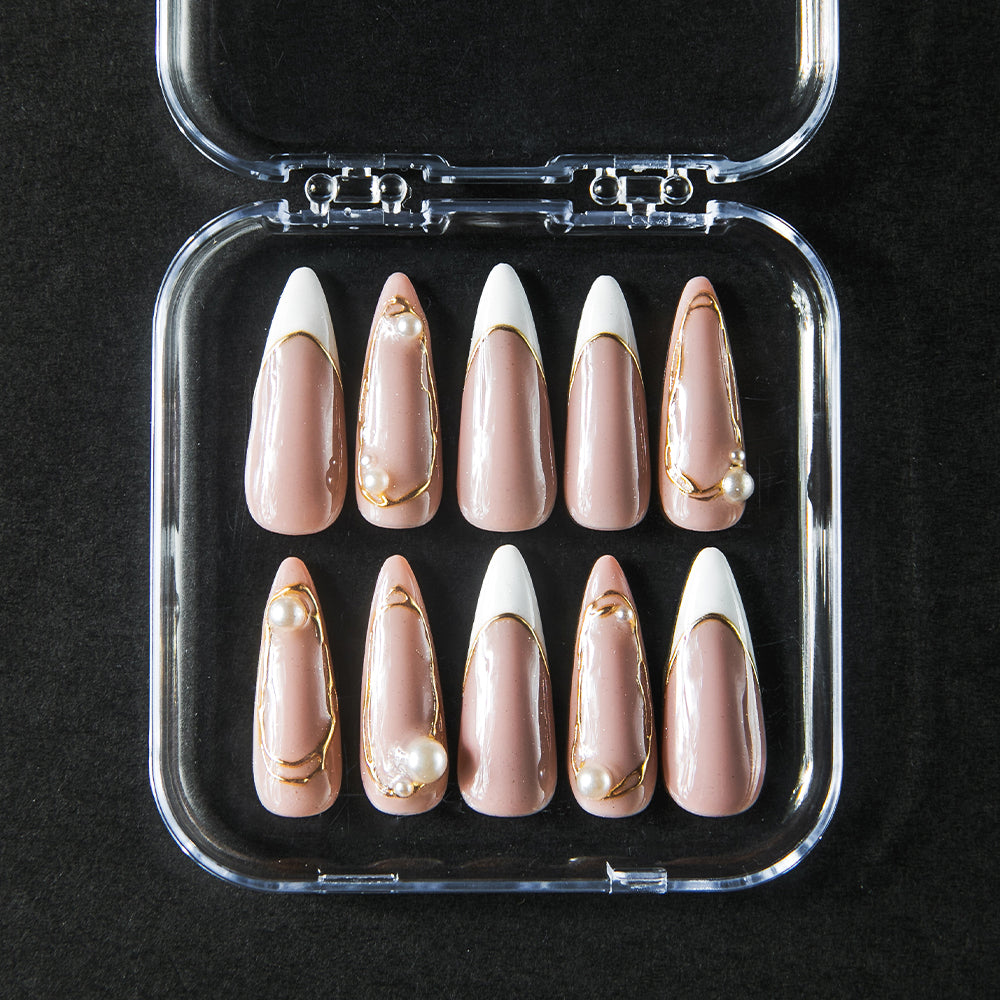 フレンチ&ニュアンスゴールド(オーダーネイルチップ)