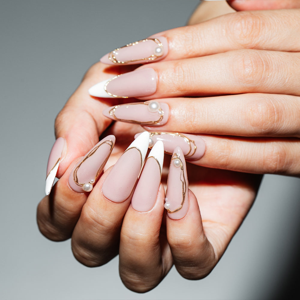 フレンチ&ニュアンスゴールド(オーダーネイルチップ)