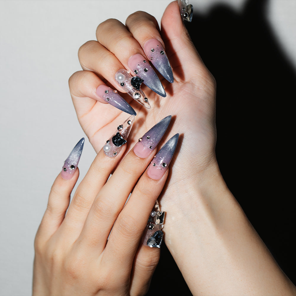 スティレット・ジュエリーグラデーション(オーダーネイルチップ)