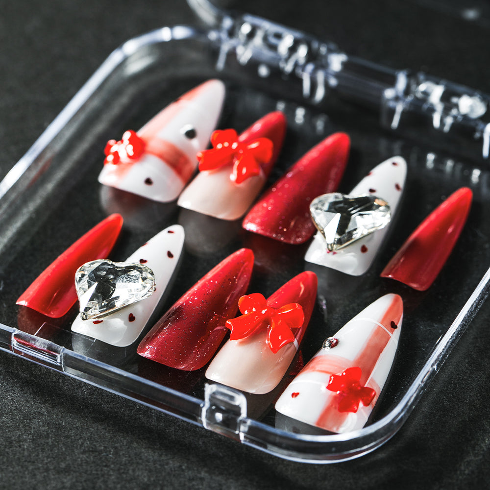 ハートガーリーチェック（オーダーネイルチップ）