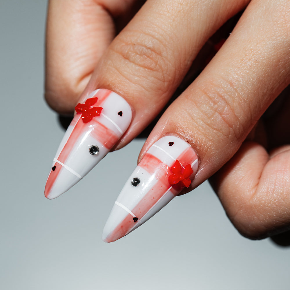 ハートガーリーチェック（オーダーネイルチップ）