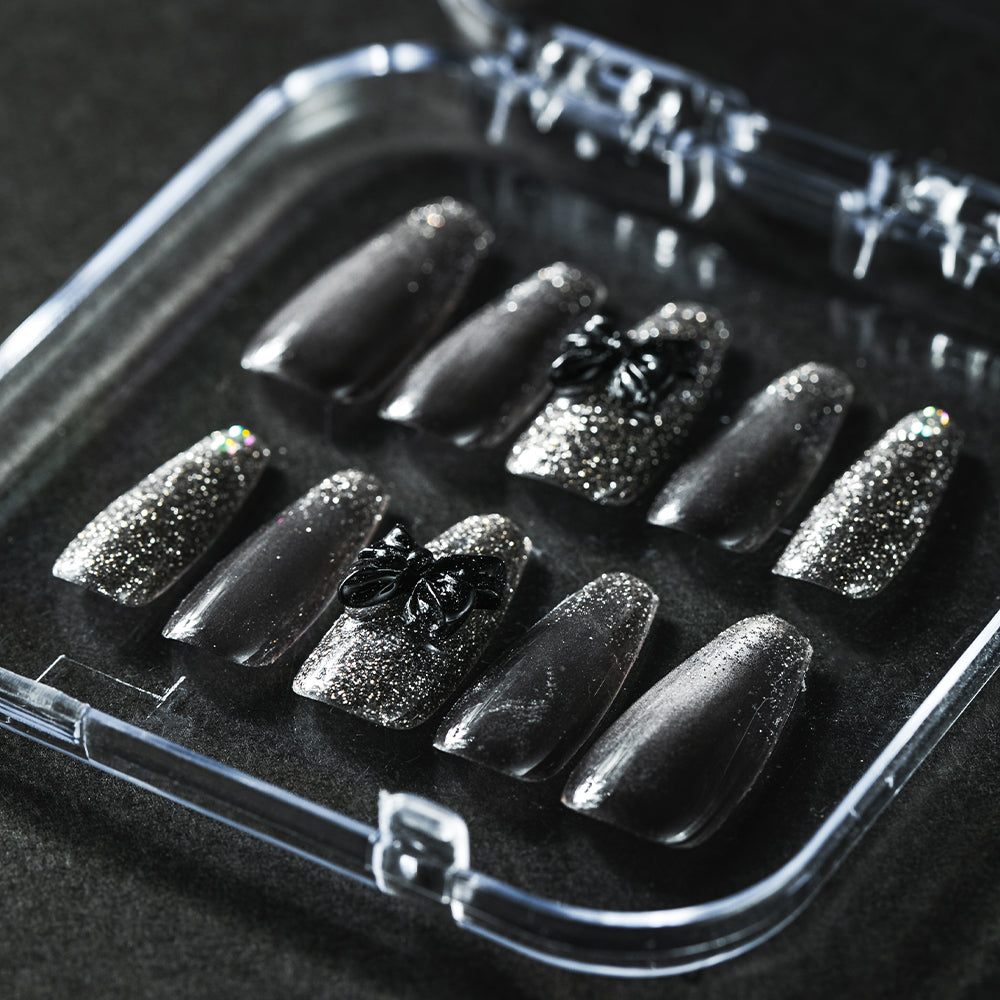 キラマグブラック バレリーナチップ（オーダーネイルチップ）